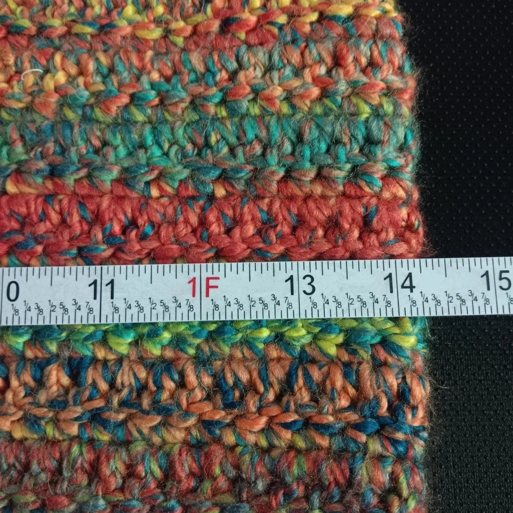 Handmade Vintage Beanie & Cowl Set Women OS Multi EUC Crochet Knit Winter Boho